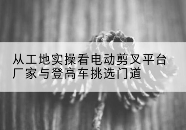 阜康电动剪叉升降平台厂家-从工地实操看电动剪叉平台厂家与登高车挑选门道